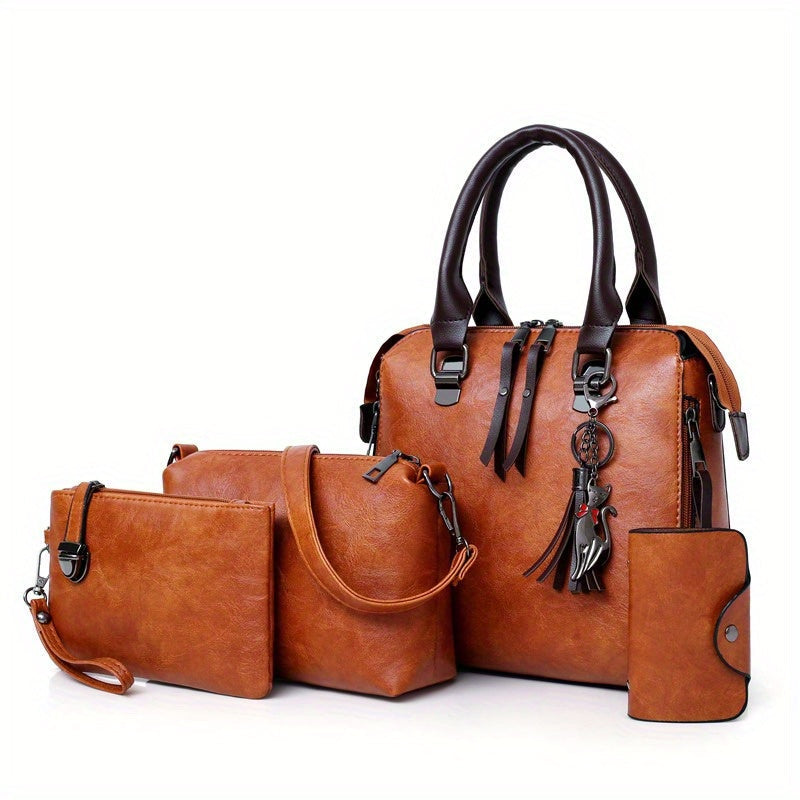 Shoulder Bag for Women – 4-Piece, Large Capacity, Adjustable Strap, for Everyday Use – front view - product view 37