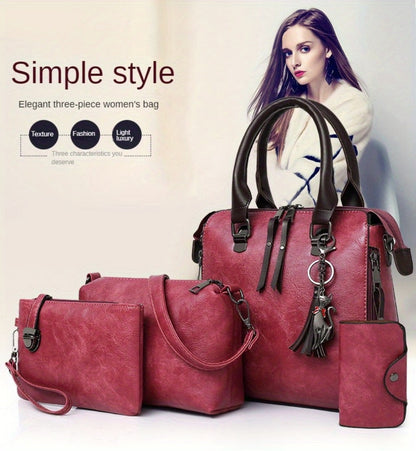 Shoulder Bag for Women – 4-Piece, Large Capacity, Adjustable Strap, for Everyday Use – detail view 32