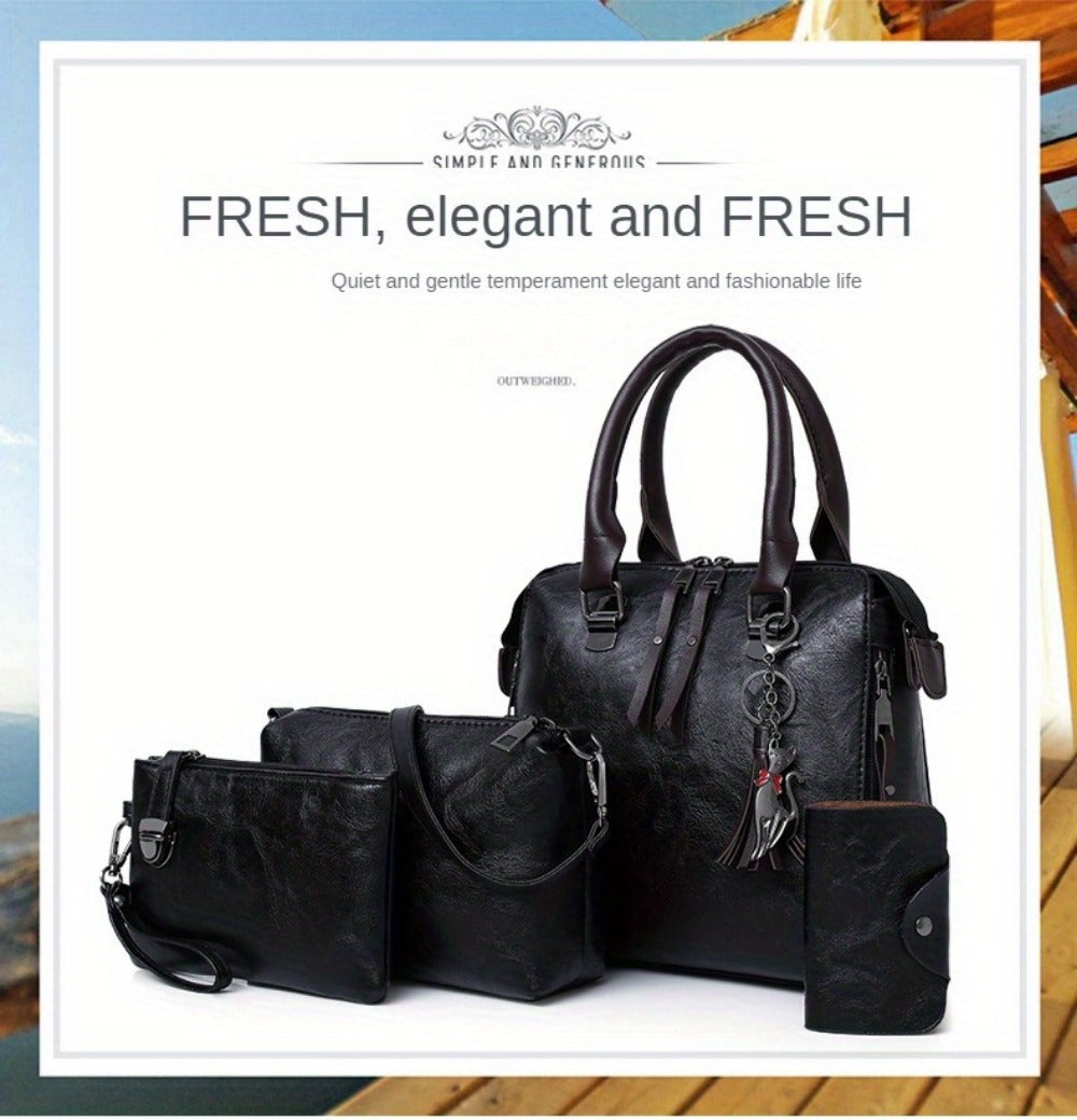 Shoulder Bag for Women – 4-Piece, Large Capacity, Adjustable Strap, for Everyday Use – detail view 34