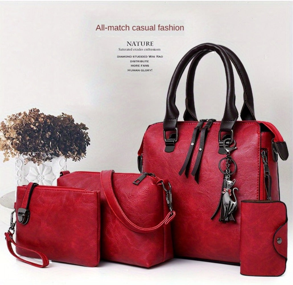 Shoulder Bag for Women – 4-Piece, Large Capacity, Adjustable Strap, for Everyday Use – detail view 35