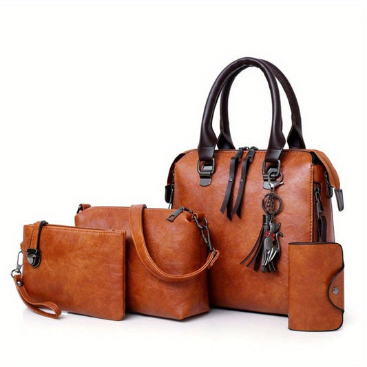 Shoulder Bag for Women – 4-Piece, Large Capacity, Adjustable Strap, for Everyday Use – front view