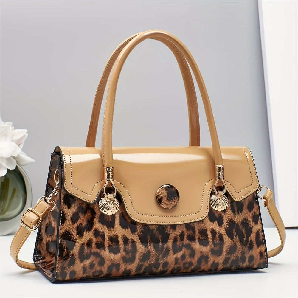 Shoulder Bag for Women – Adjustable Strap, Leopard Print Magnetic Snap Adjustable – detail view 15