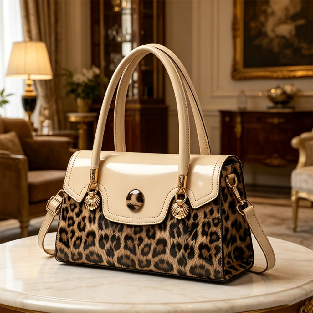 Shoulder Bag for Women – Adjustable Strap, Leopard Print Magnetic Snap Adjustable – detail view 19