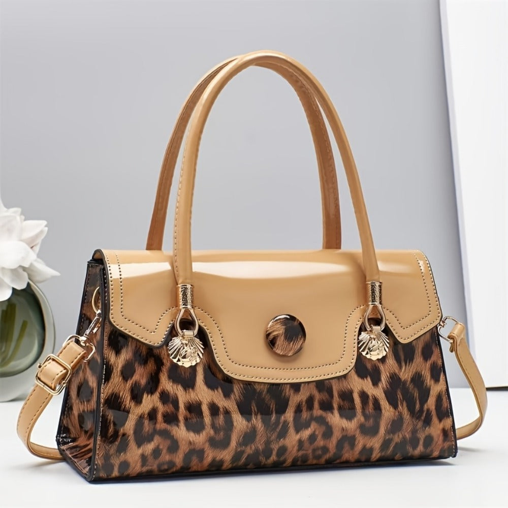 Shoulder Bag for Women – Adjustable Strap, Leopard Print Magnetic Snap Adjustable – detail view 20