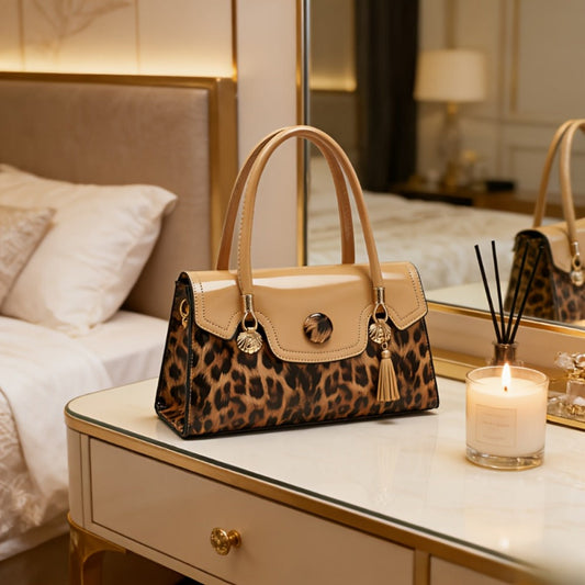 Shoulder Bag for Women – Adjustable Strap, Leopard Print Magnetic Snap Adjustable – detail view 6