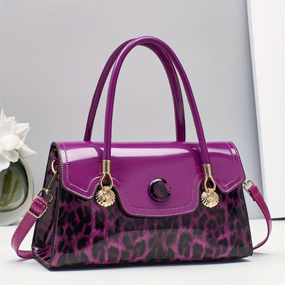 Shoulder Bag for Women – Adjustable Strap, Leopard Print Magnetic Snap Adjustable – detail view 9