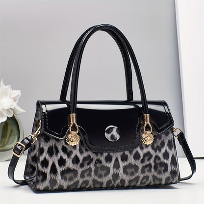 Shoulder Bag for Women – Adjustable Strap, Leopard Print Magnetic Snap Adjustable – detail view 13