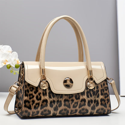 Shoulder Bag for Women – Adjustable Strap, Leopard Print Magnetic Snap Adjustable – front view - product view 20