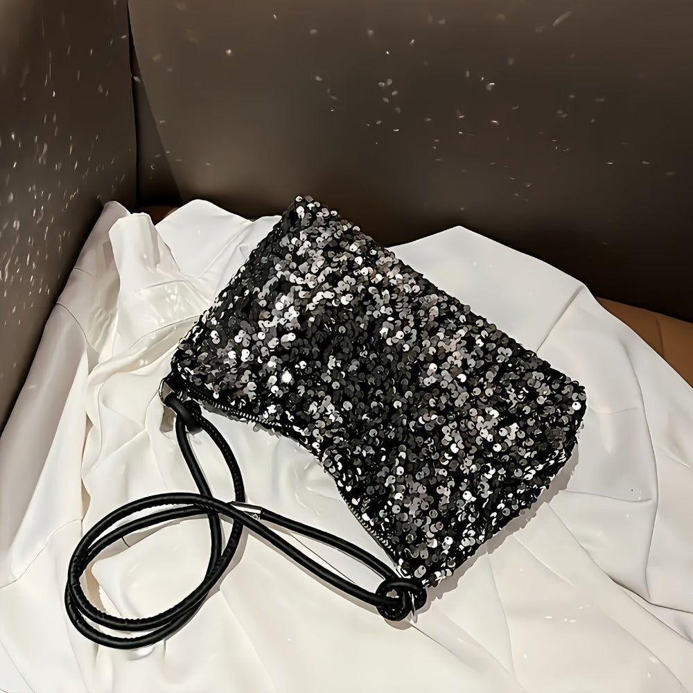Shoulder Bag for Women – Adjustable Strap, Sequin Sparkly Evening Adjustable Strap – detail view 12