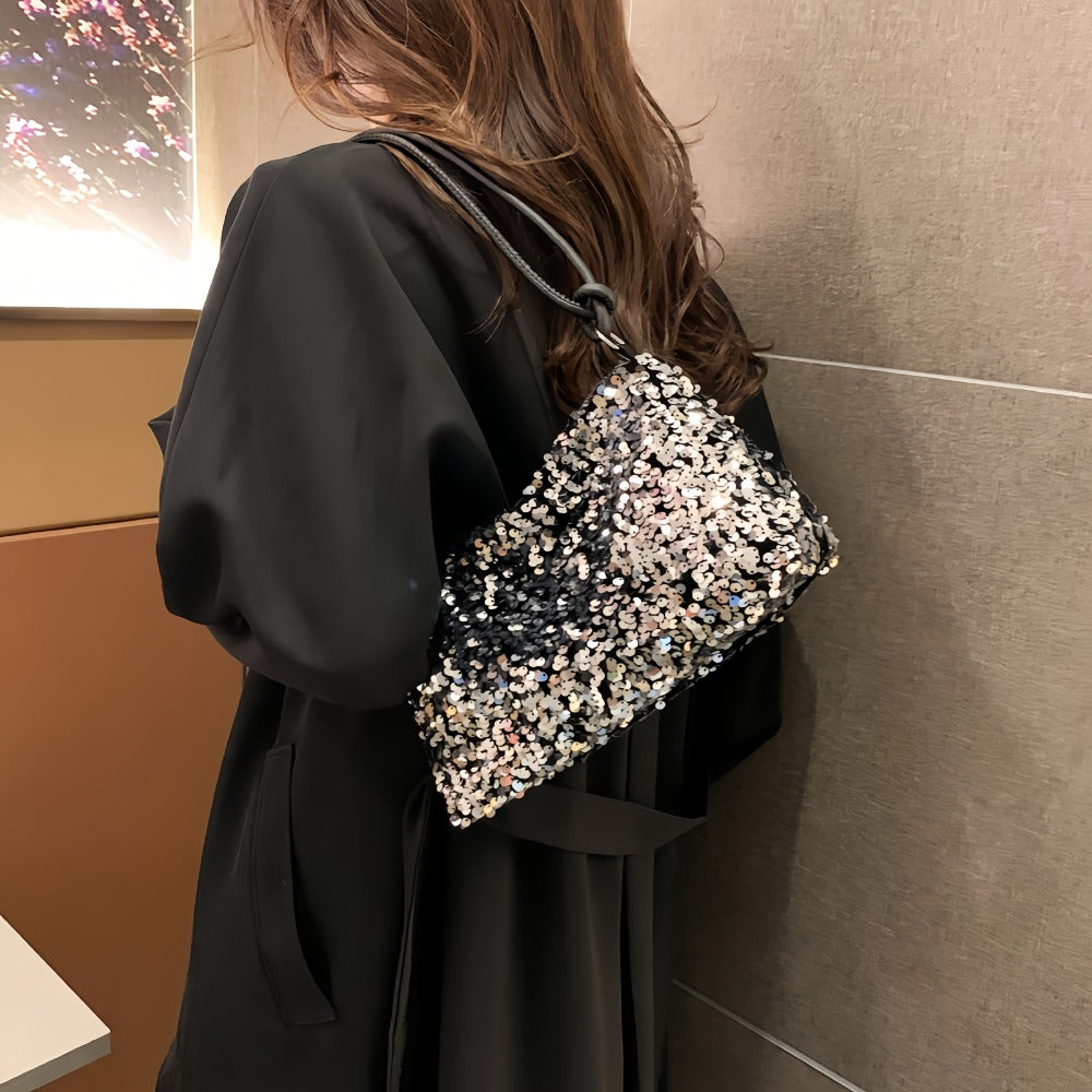 Shoulder Bag for Women – Adjustable Strap, Sequin Sparkly Evening Adjustable Strap – detail view 5