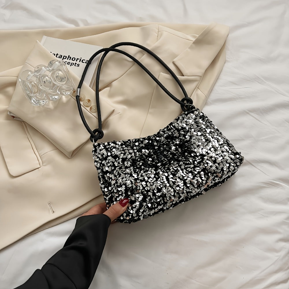 Shoulder Bag for Women – Adjustable Strap, Sequin Sparkly Evening Adjustable Strap – detail view 6