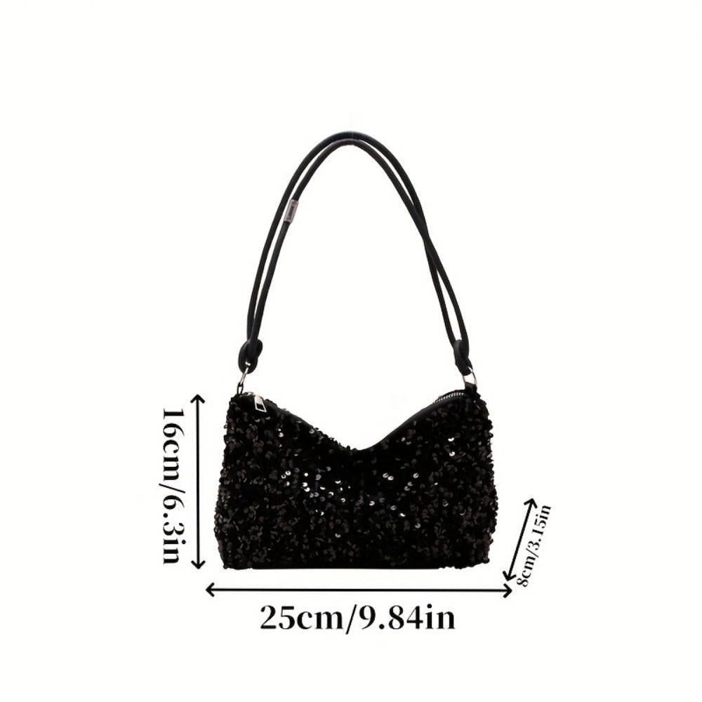Shoulder Bag for Women – Adjustable Strap, Sequin Sparkly Evening Adjustable Strap – detail view 7