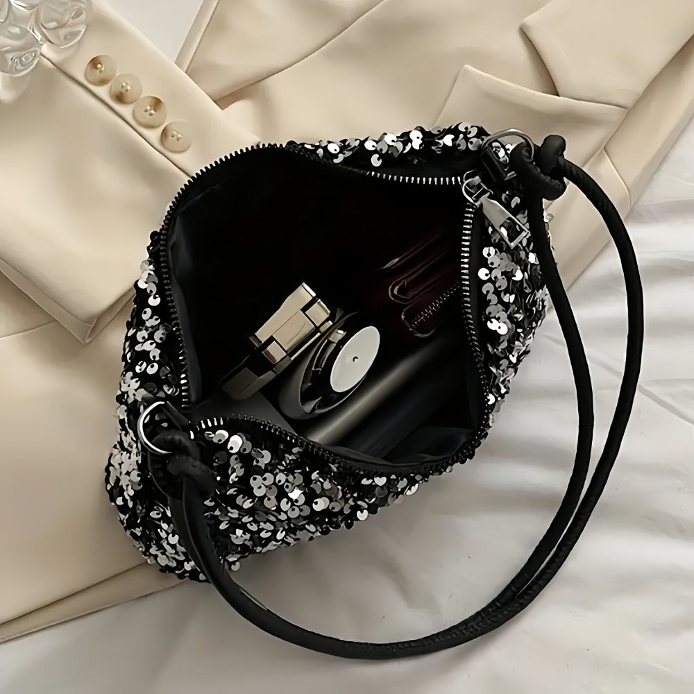 Shoulder Bag for Women – Adjustable Strap, Sequin Sparkly Evening Adjustable Strap – detail view 10