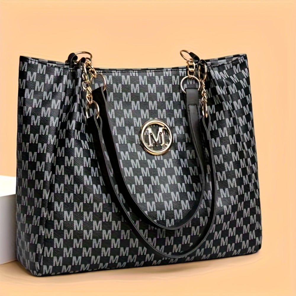 Shoulder Bag for Women – for Everyday Use, Houndstooth Gold Chain Strap M – detail view 9