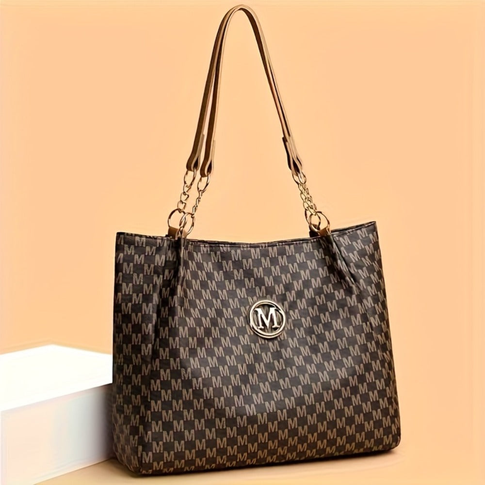 Shoulder Bag for Women – for Everyday Use, Houndstooth Gold Chain Strap M – alternate view
