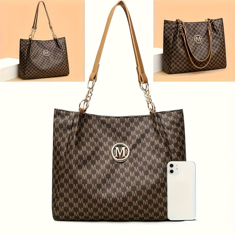 Shoulder Bag for Women – for Everyday Use, Houndstooth Gold Chain Strap M – detail view 6