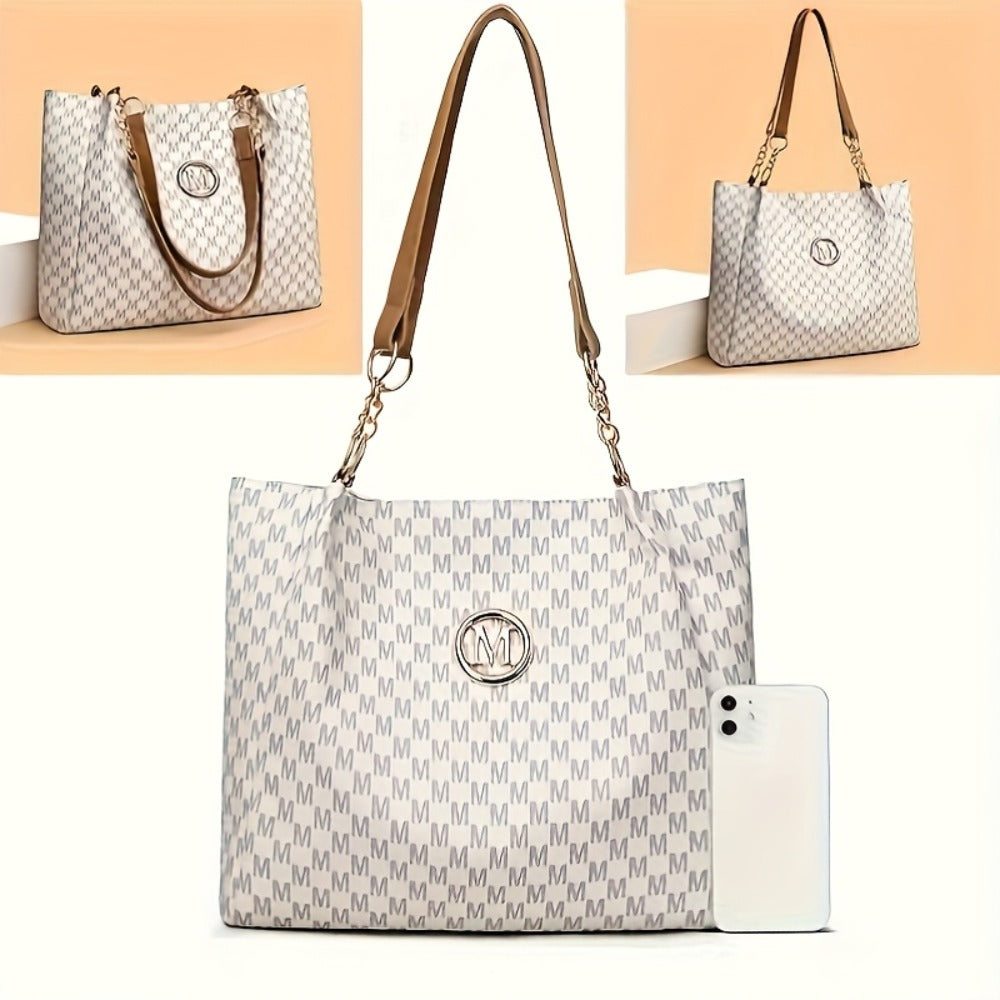 Shoulder Bag for Women – for Everyday Use, Houndstooth Gold Chain Strap M – detail view 7