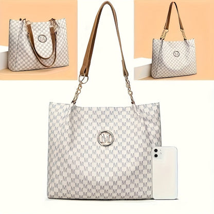 Shoulder Bag for Women – for Everyday Use, Houndstooth Gold Chain Strap M – detail view 7