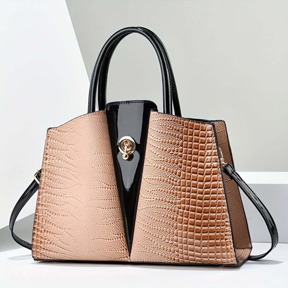 Shoulder Bag for Women – Genuine Leather, Genuine Leather Crocodile Texture Luxury – alternate view