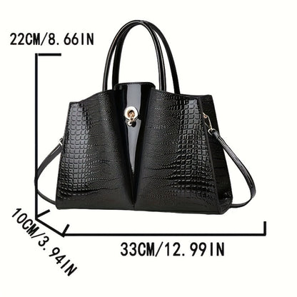 Shoulder Bag for Women – Genuine Leather, Genuine Leather Crocodile Texture Luxury – detail view 3