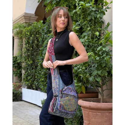 Shoulder Bag for Women – Handmade Cotton Butterfly Hobo Boho – detail view 14