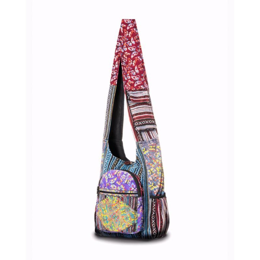 Shoulder Bag for Women – Handmade Cotton Butterfly Hobo Boho – detail view 7