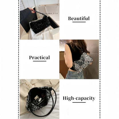 Shoulder Bag for Women – Large Capacity, Sequin Large Capacity Glitter Zipper – detail view 6