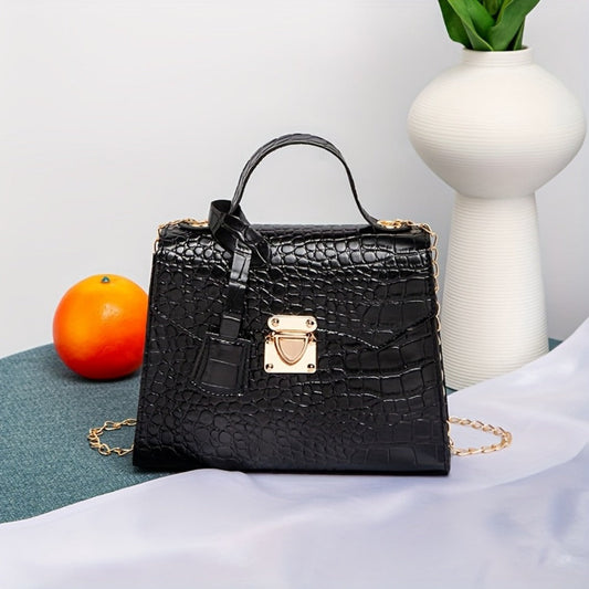 Shoulder Bag for Women – Mini, Crocodile Pattern Small Square Fashionable – detail view 3