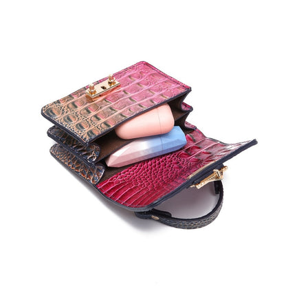 Shoulder Bag for Women – Polyester, Crocodile Print Golden Hardware Detachable – detail view 7