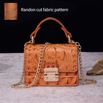 Shoulder Bag for Women – Polyester, Crocodile Print Golden Hardware Detachable – detail view 13