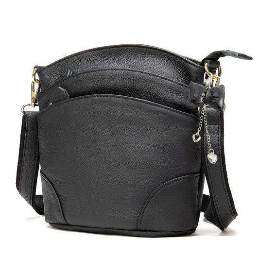 Shoulder Bag for Women – Polyester, Houndstooth Gold Chain M Emblem – front view