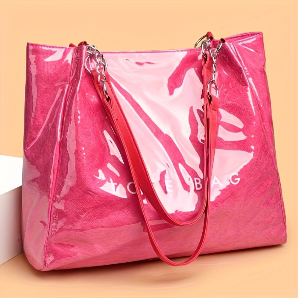 Shoulder Bag for Women – Polyester, Transparent, Clear, for Everyday Use – front view