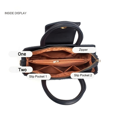 Shoulder Bag for Women – Vegan Leather, Crocodile Embossed Satchel Vegan Leather – detail view 4