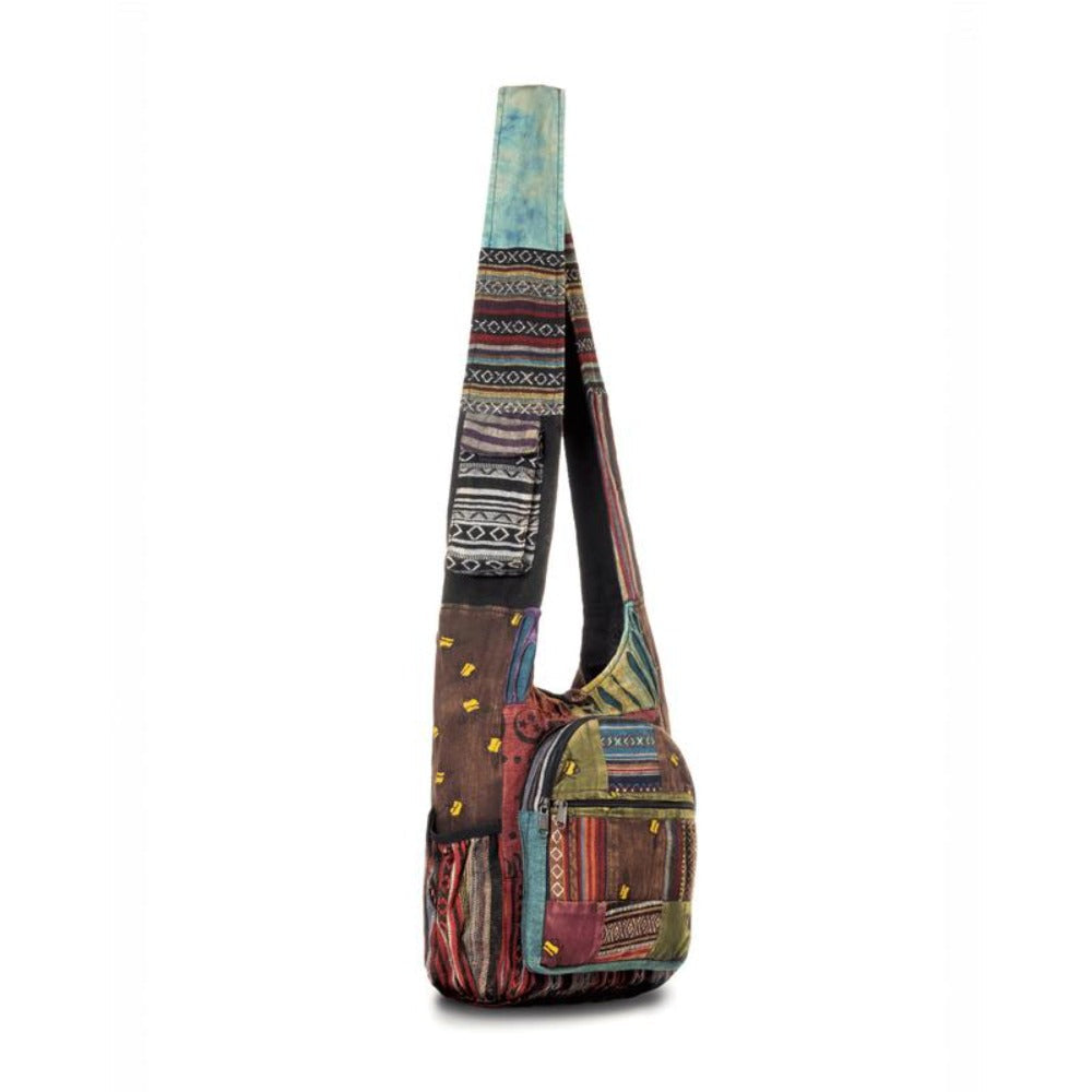 Shoulder Bag for Women – for Work, Handmade Cotton Patchwork Bee Hobo – detail view 6