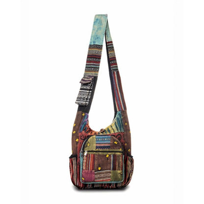 Shoulder Bag for Women – for Work, Handmade Cotton Patchwork Bee Hobo – front view