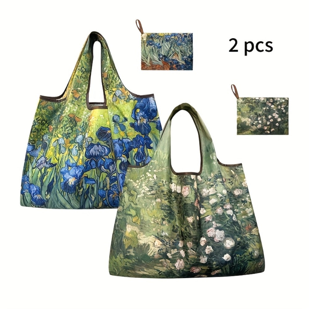 Tote Bag for Women – 2-Pack, Nylon, Foldable – front view