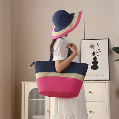 Tote Bag for Women – 2-Piece, Straw, Large Capacity, for Travel – detail view 11