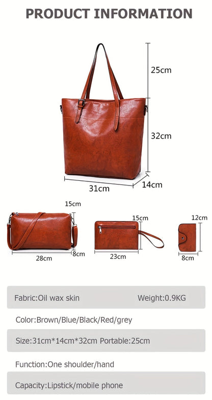 Tote Bag for Women – 4-Piece, Piece Set Satchel Bucket Messenger – detail view 10