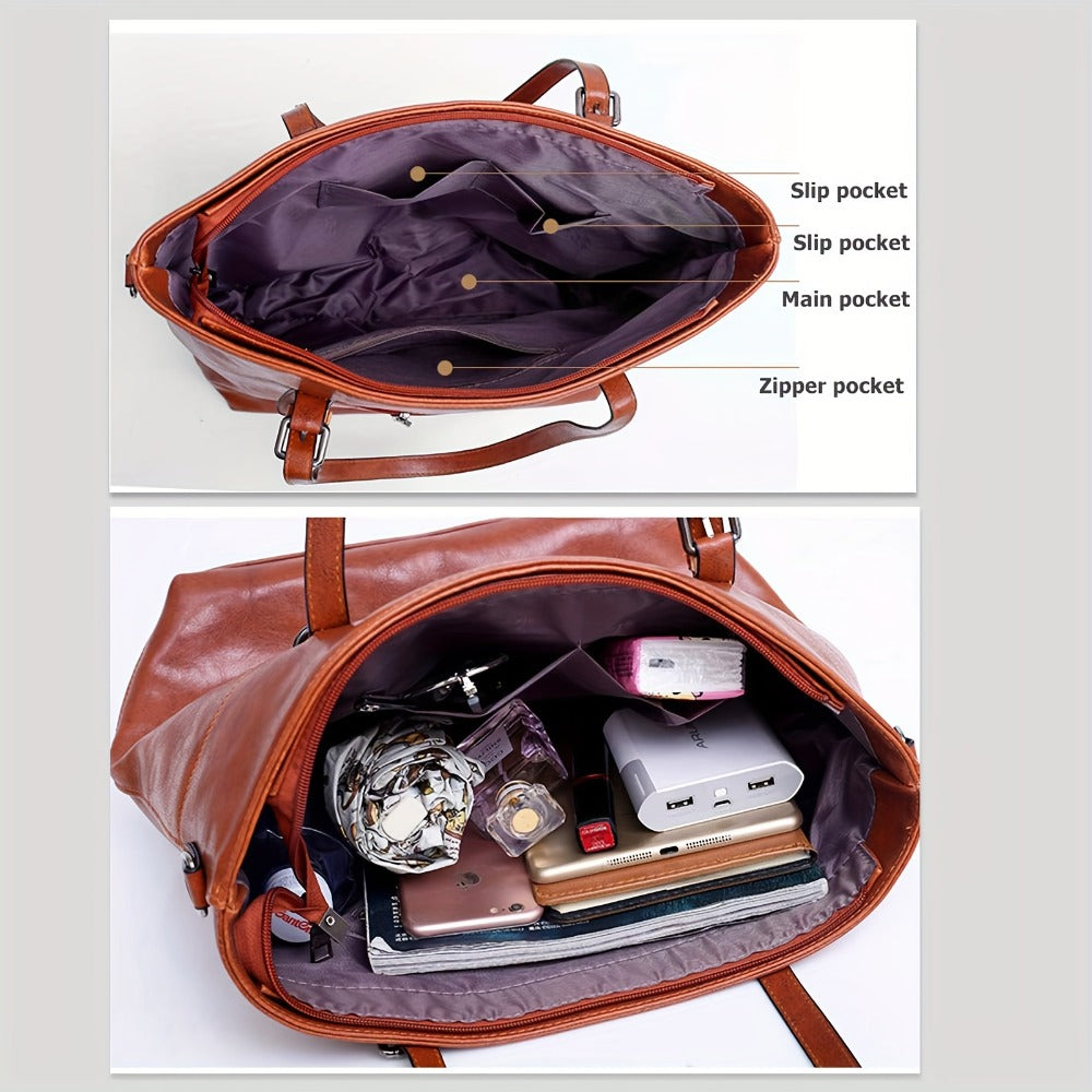 Tote Bag for Women – 4-Piece, Piece Set Satchel Bucket Messenger – detail view 4