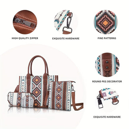 Tote Bag for Women – 4 Piece, Canvas, Large Capacity – detail view 5