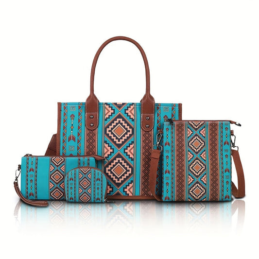Tote Bag for Women – 4 Piece, Canvas, Large Capacity – front view