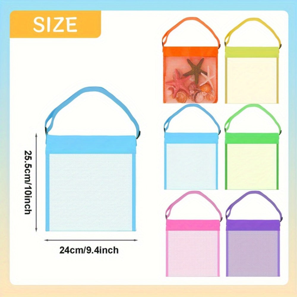 Tote Bag for Women – 6 Pack, Mesh Beach Pack Adjustable Colorful – alternate view