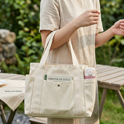 Tote Bag for Women – Canvas, Large Capacity, Lightweight, for Work & School – detail view 6
