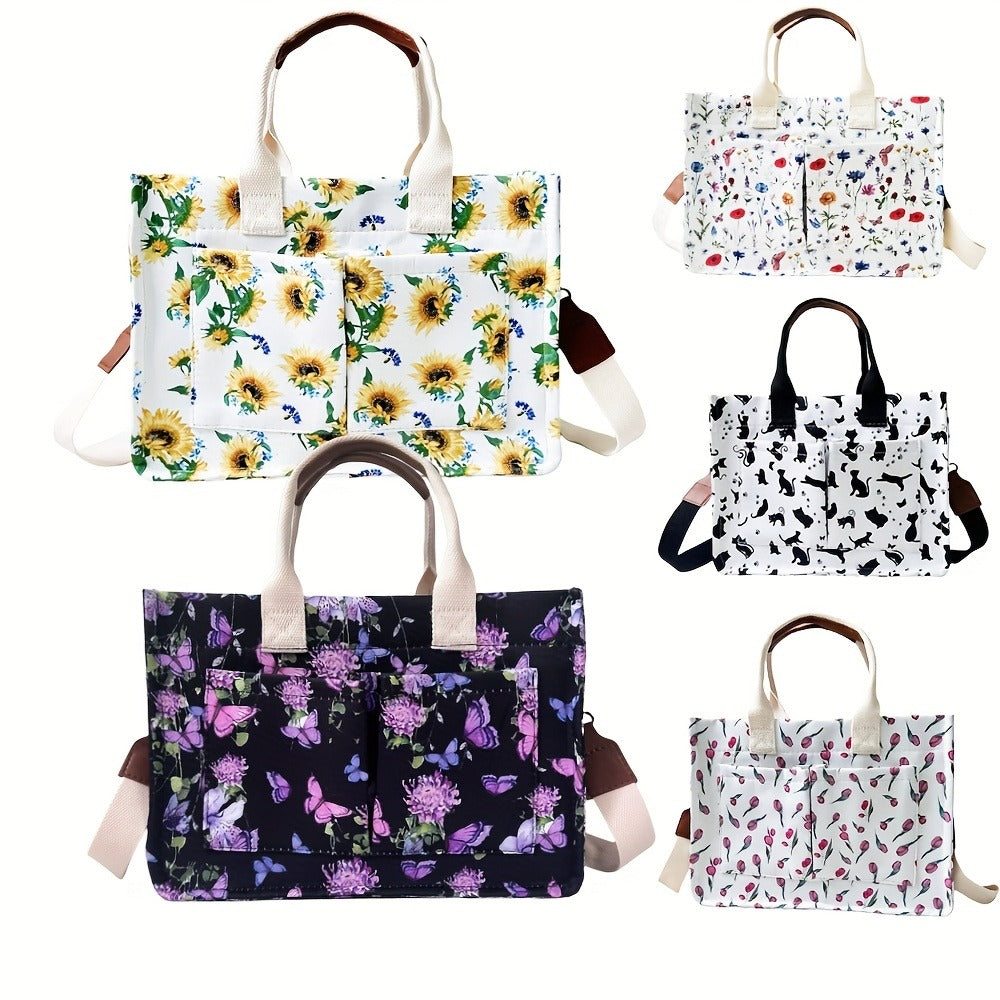 Tote Bag for Women – Canvas, Multi-Pocket, for Travel & Work – front view