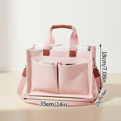 Tote Bag for Women – 5 Colors, Canvas, Multi-Pocket, for Travel & Work – detail view 10