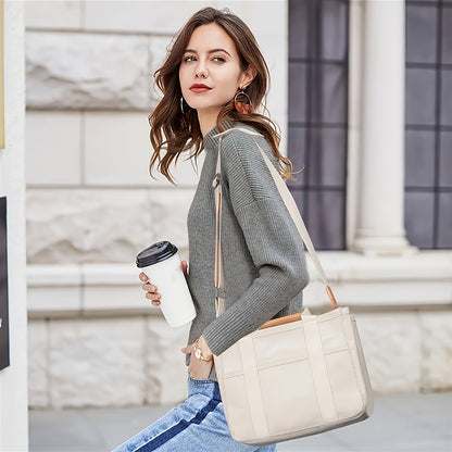 Tote Bag for Women – 5 Colors, Canvas, Multi-Pocket, for Travel & Work – detail view 14