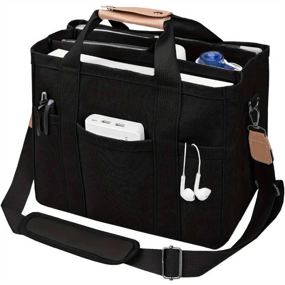Tote Bag for Women – 5 Colors, Canvas, Multi-Pocket, for Travel & Work – detail view 4