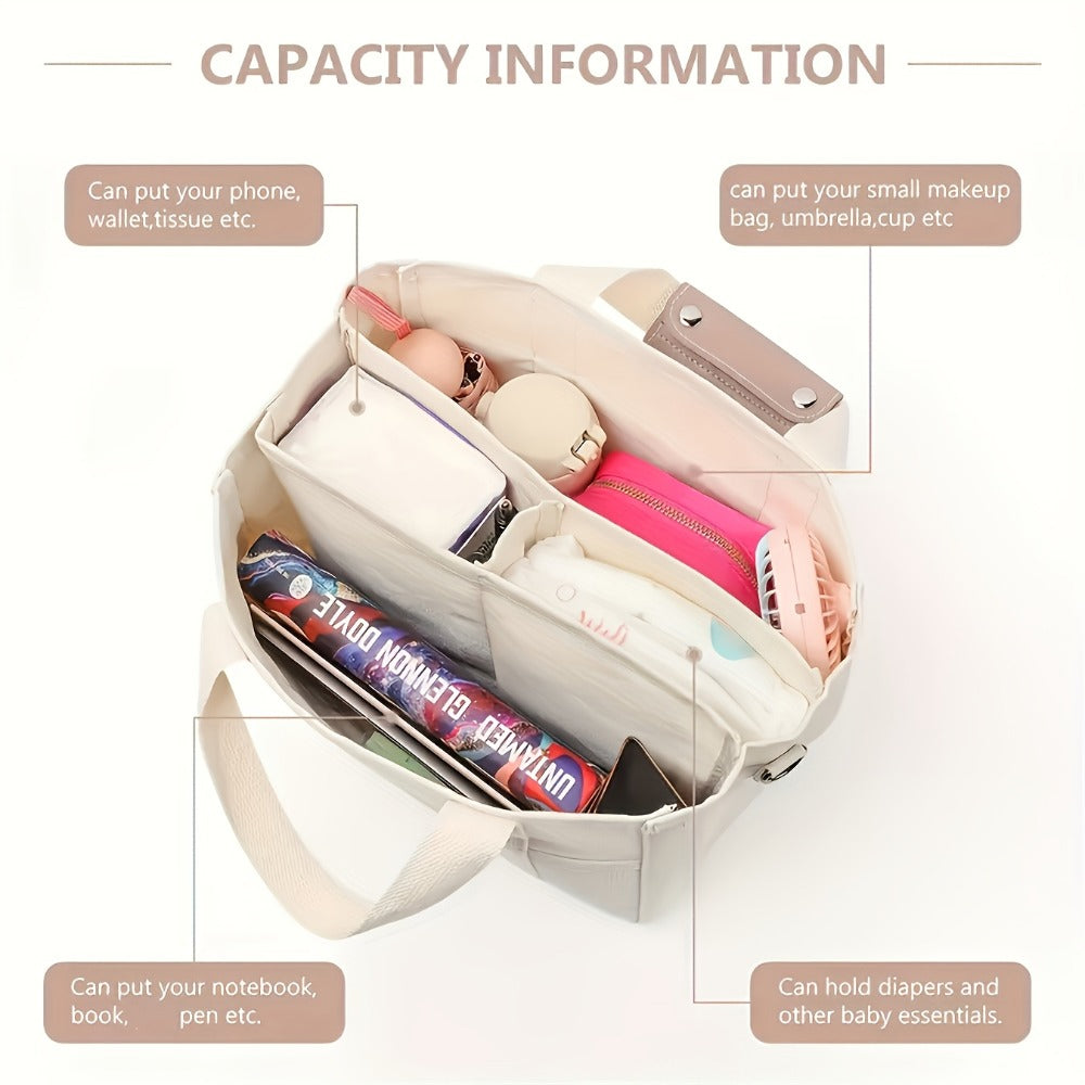 Tote Bag for Women – 5 Colors, Canvas, Multi-Pocket, for Travel & Work – detail view 5