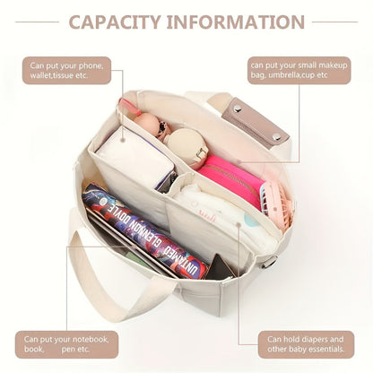 Tote Bag for Women – 5 Colors, Canvas, Multi-Pocket, for Travel & Work – detail view 5