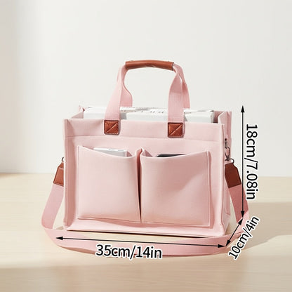Tote Bag for Women – 5 Colors, Canvas, Multi-Pocket, for Travel & Work – detail view 18